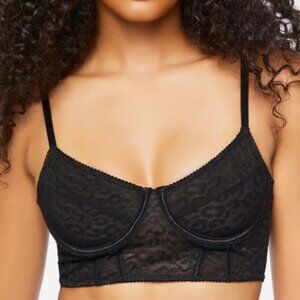 NWT Black Lace Corset Top Bralette Size XL